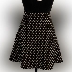 Black & Tan Polka Dot Skater Skirt